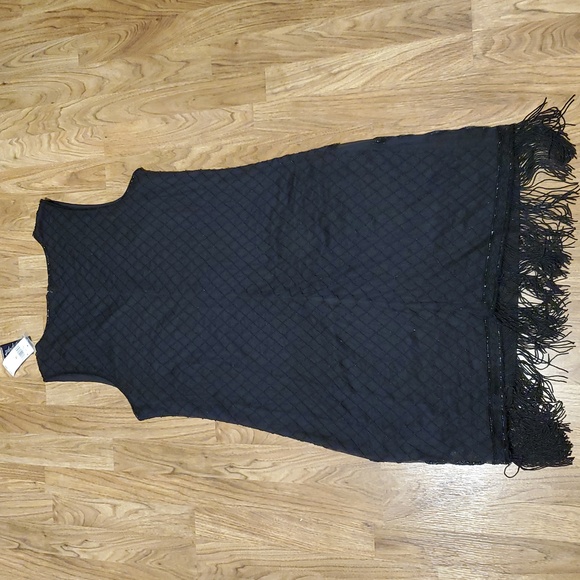 Lauren Ralph Beaded Sleeveless Cocktail Dress Fringe Beaded Embroidery Womens 16 - Picture 8 of 16